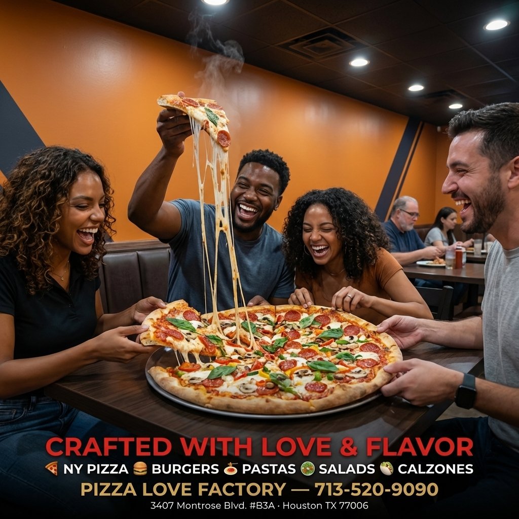 Friends enjoying pizza